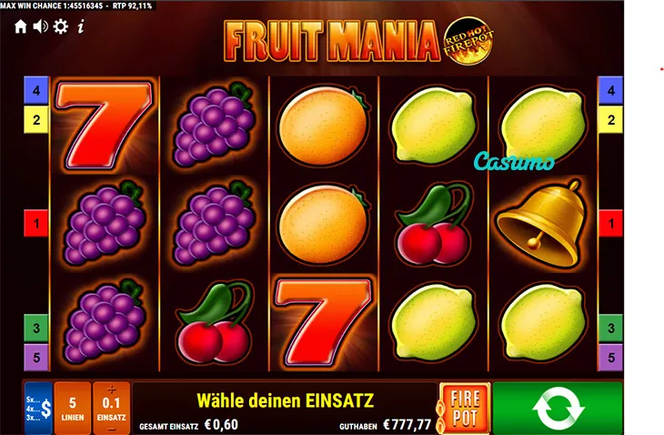 Fruit Mania Red Hot Fire Pot
