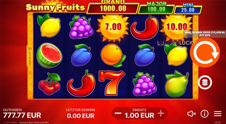 Sunny Fruits: Hold and Win