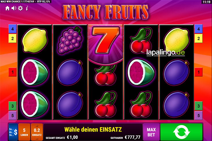 Fancy Fruits - Online Slot: Jetzt mit 100€ Bonus spielen!