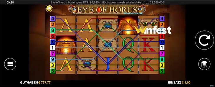 eye of horus power spins Logo
