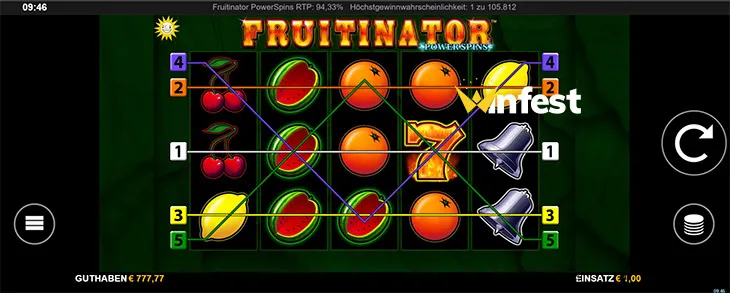 fruitinator power spins Logo