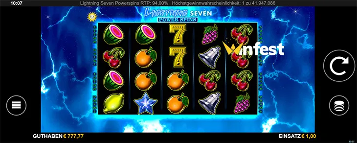 lightning seven power spins Logo