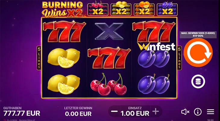 burning wins x2 Logo