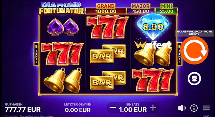 diamond fortunator: hold and win Logo