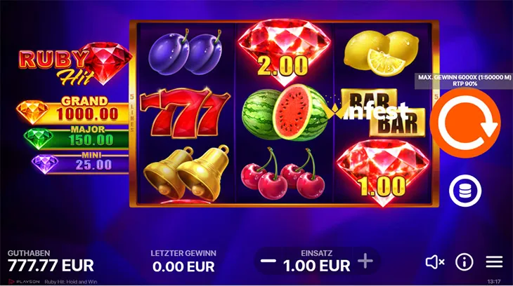 ruby hit hold and win Logo