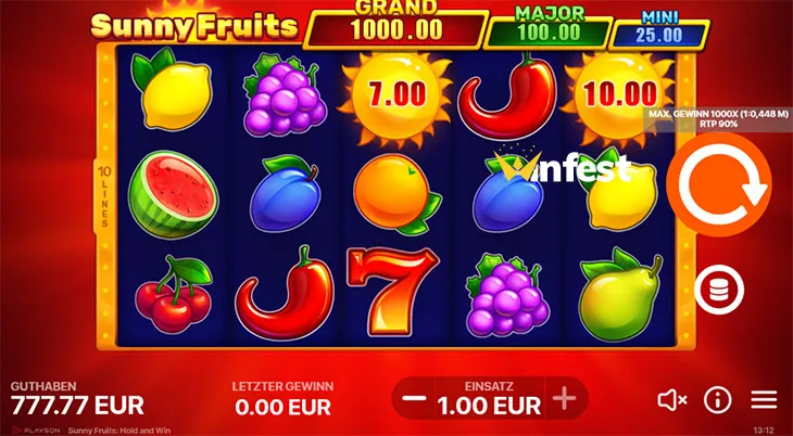 sunny fruits: hold and win Logo