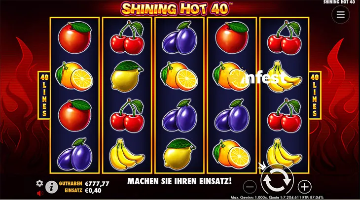 shining hot 40 Logo