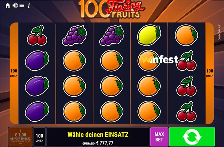 100 flaring fruits Logo