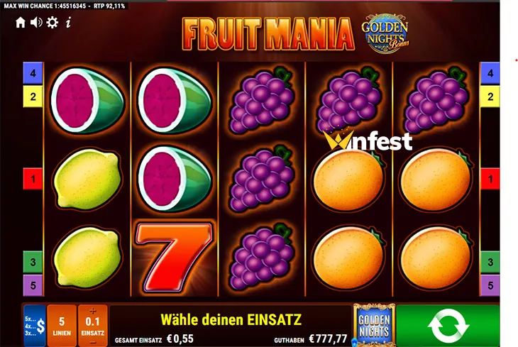 fruit mania golden nights Logo