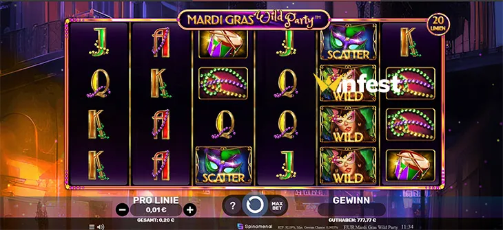 mardi gras wild party Logo