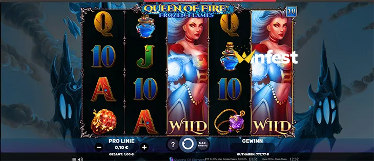 queen of fire - frozen flames Logo